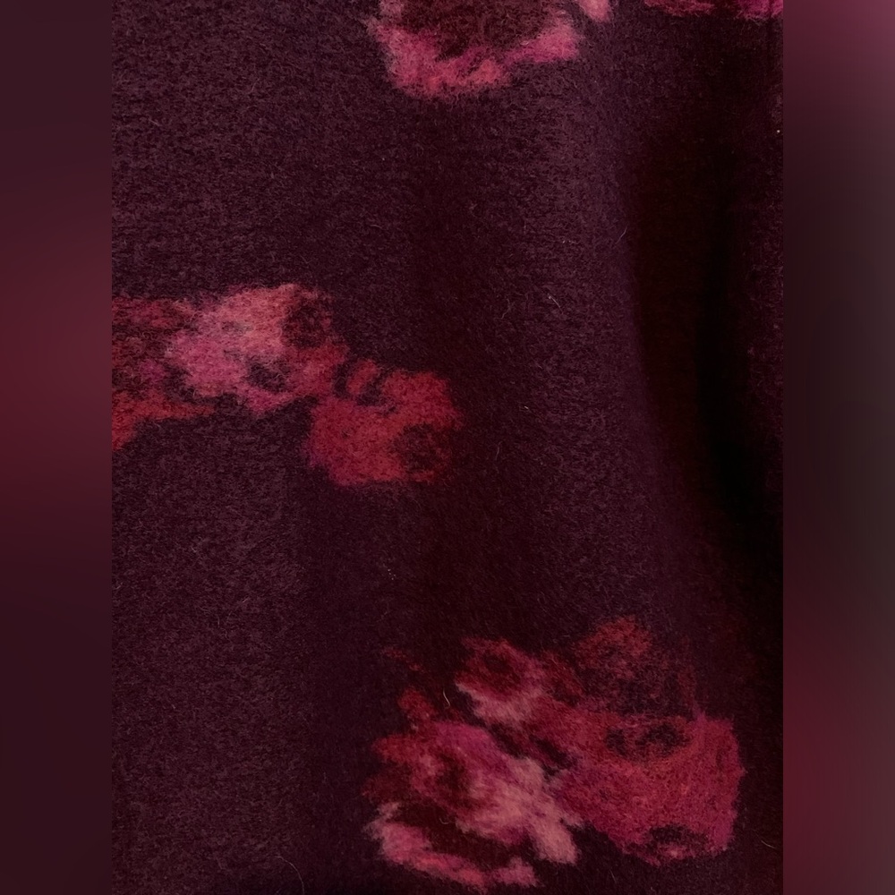 Calvin Klein Floral Print Wool Blend Coat Medium - Picture 6 of 8